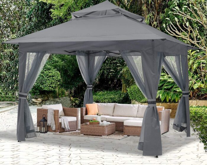 ABCCANOPY Pop Up Gazebo 13×13 – Outdoor Canopy Tent with Mosquito Netting for Patio Garden Backyard(Gray) - Image 3