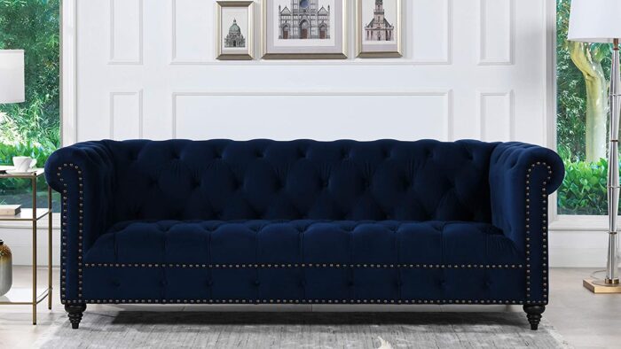 Jennifer Taylor Home Dalton Sofas, Navy Blue Velvet