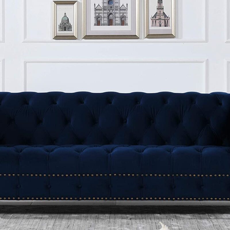 Jennifer Taylor Home Dalton Sofas, Navy Blue Velvet