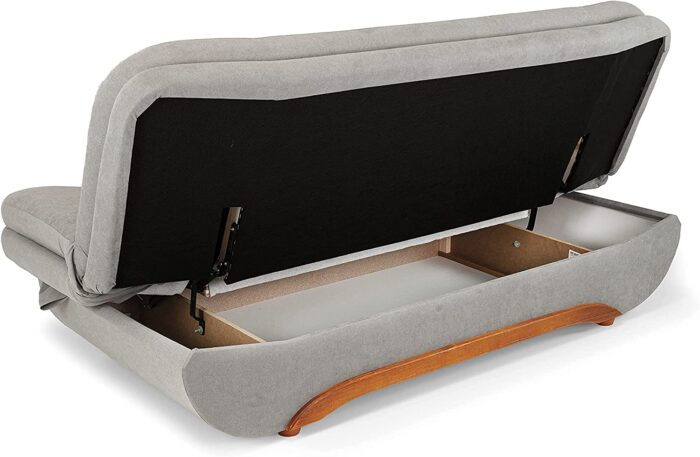 Honeypot – Sofa – Weronika – Large Storage Sofa Bed for Living Room- 3 Seater – Grey Fabric (3 Seater) - Image 6