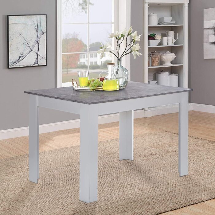 CLIPOP Dining Table and Chairs Set 4, Modern Rectangle Kitchen Table and 4 Grey Chairs with Wooden Legs,Contemporary Dining Room Table Set - Image 2