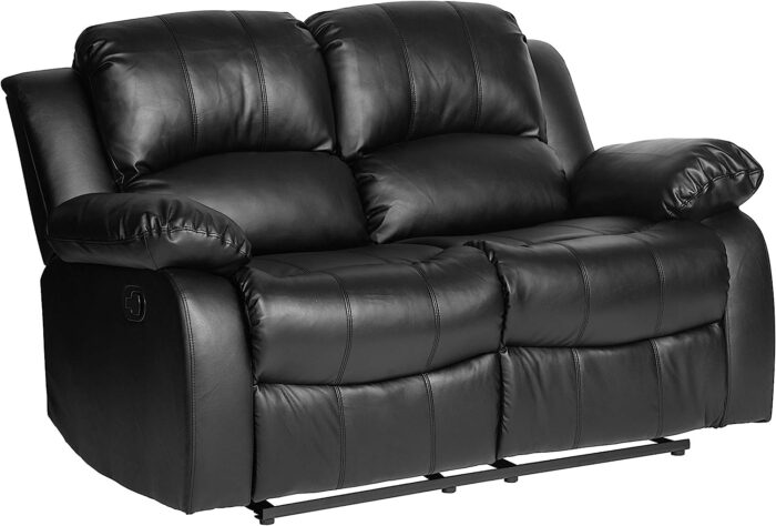 Lexicon Baluze Double Reclining Loveseat, Black & Baluze Double Reclining Sofa, Black - Image 2