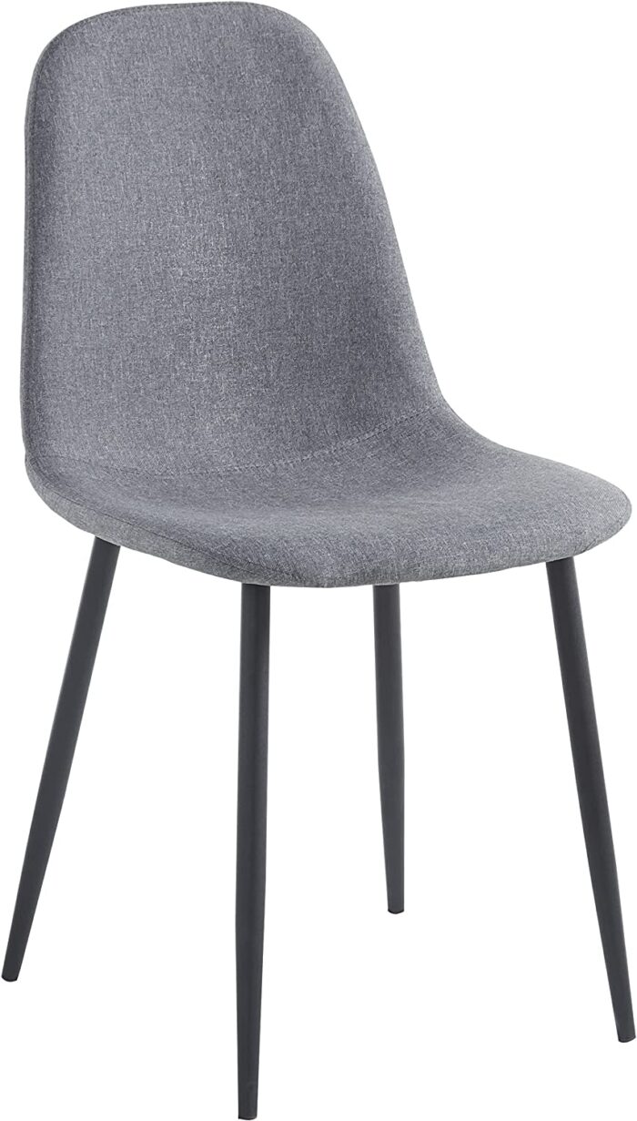 Hallowood Furniture Cullompton Small Dining Table & 4 Fabric Chairs Set with Black Metal Legs – 120 x 70 cm Brown Oak Effect Kitchen Table – Ideal for Home, Restaurants, Pub, Office & Café - Image 6