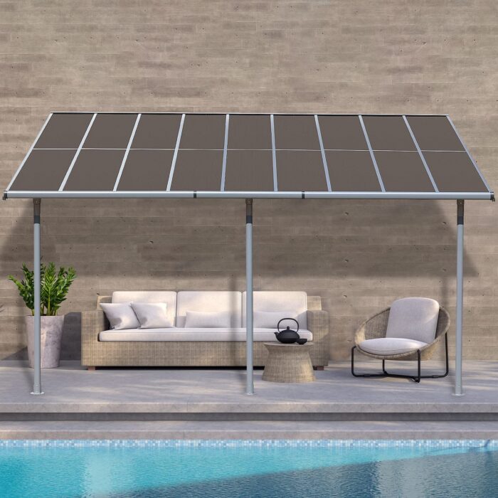 BPS 16.5' x 10' Wall Mount Gazebo Outdoor Pergola Polycarbonate Gazebo with Water-Resistant and UV-Fighting Panels Canopy - Image 7