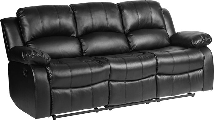 Lexicon Baluze Double Reclining Loveseat, Black & Baluze Double Reclining Sofa, Black - Image 5