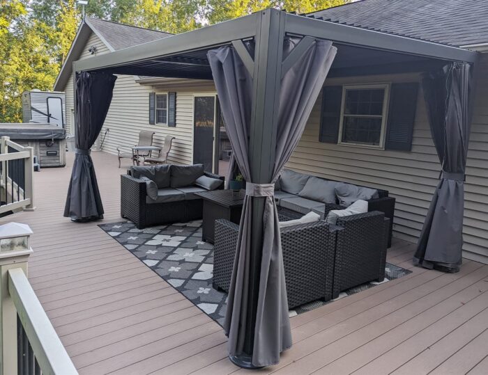 PURPLE LEAF Outdoor Louvered Pergola 10' × 13' Adjustable Metal Roof Hardtop Gazebo