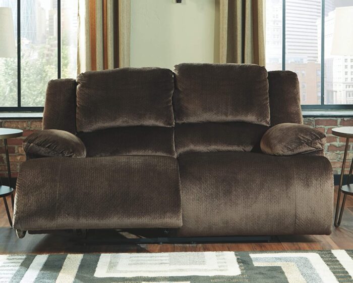 Signature Design by Ashley Clonmel Microfiber Extra Wide Seat Adjustable Power Reclining Sofa, Brown & Clonmel Microfiber Extra Wide Manual Reclining Loveseat, Brown - Image 6