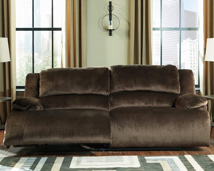 Signature Design by Ashley Clonmel Microfiber Extra Wide Seat Adjustable Power Reclining Sofa, Brown & Clonmel Microfiber Extra Wide Manual Reclining Loveseat, Brown - Image 3