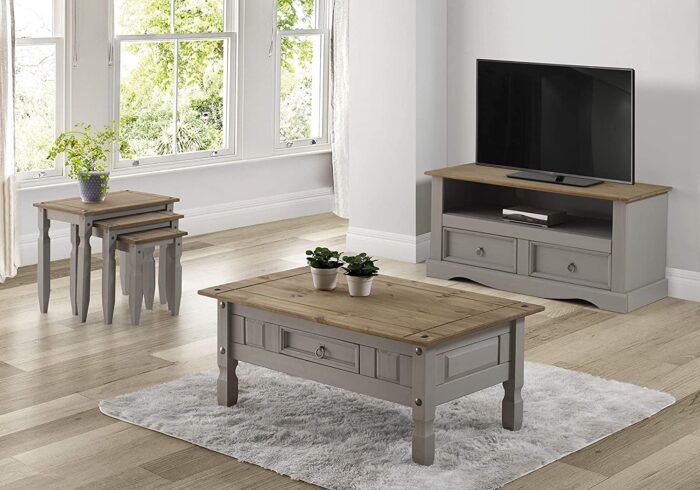 Mercers Furniture Corona Grey Wax Budget Dining Table and 4 Chairs - Image 4