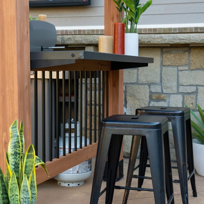 Backyard Discovery Saxony XL Grill Gazebo, 2 full Size Grills, Griddles or Smokers Steel Metal Roof, Wind Resistant – 100 mph, Supports 30 In of Snow, Electrical Outlet, USB, Grilling Hooks - Image 8