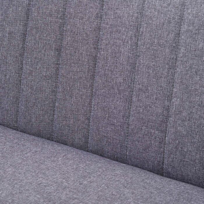 HOMCOM Modern Double Seat Sofa Loveseat Couch 2 Seater Compact Sofa Padded Linen Wood Leg Grey - Image 7