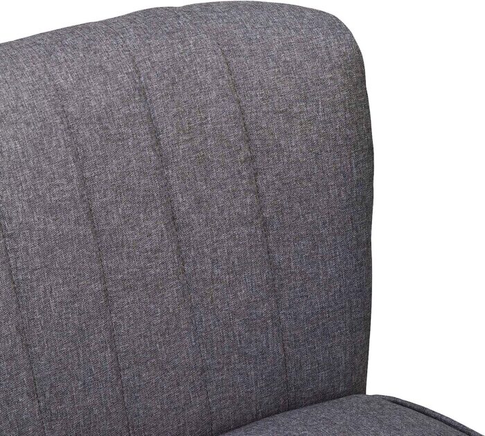 HOMCOM Modern Double Seat Sofa Loveseat Couch 2 Seater Compact Sofa Padded Linen Wood Leg Grey - Image 5