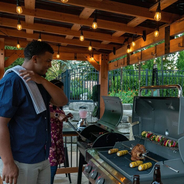 Backyard Discovery Saxony XL Grill Gazebo, 2 full Size Grills, Griddles or Smokers Steel Metal Roof, Wind Resistant – 100 mph, Supports 30 In of Snow, Electrical Outlet, USB, Grilling Hooks - Image 2